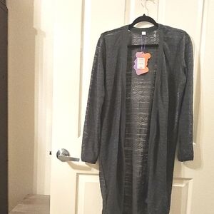 YITTY BY Fabletics Chic Dark Gray Open Cardigan